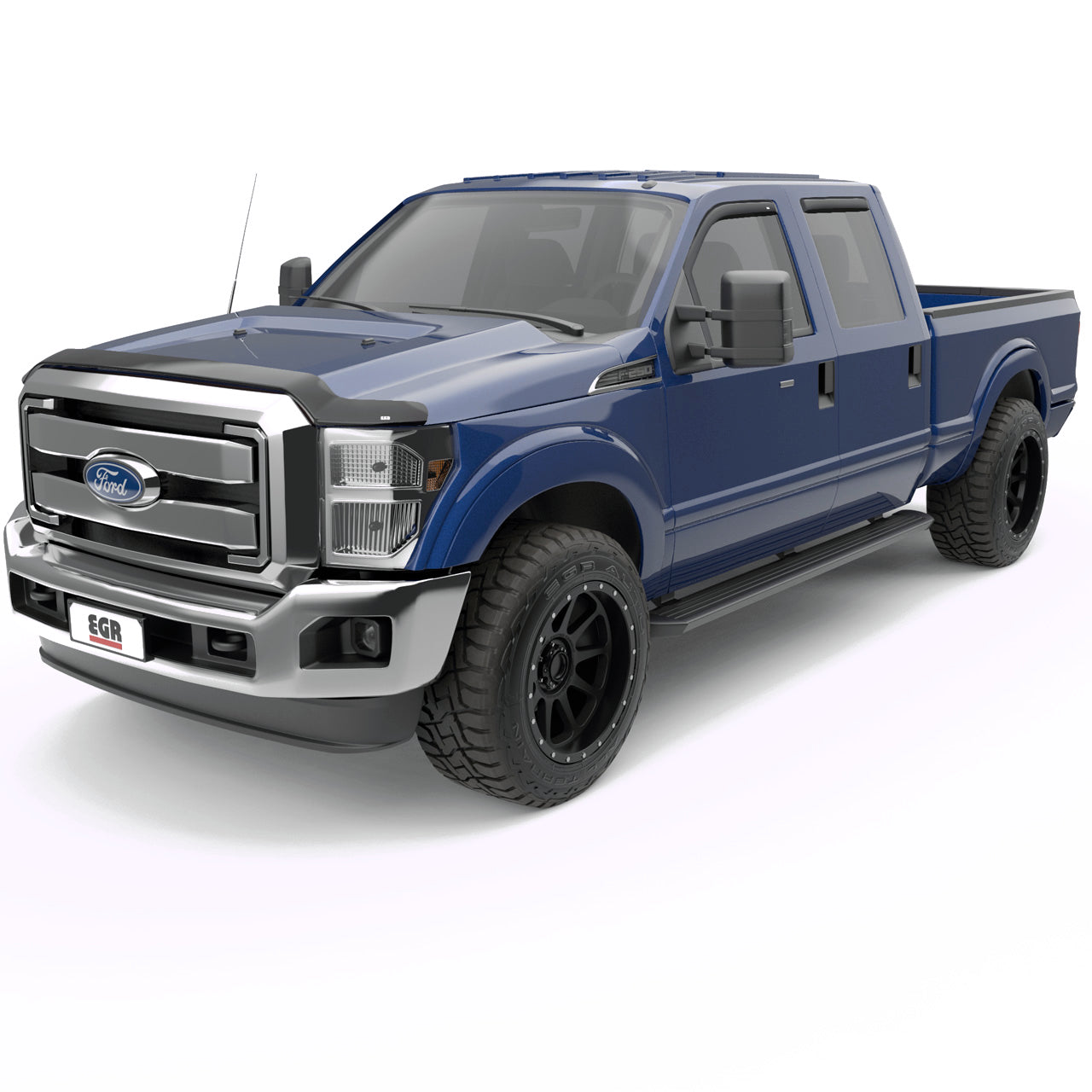 EGR Superguard Hood Guard Dark Smoke - 11-16 Ford F-250 & F-350 Super Duty