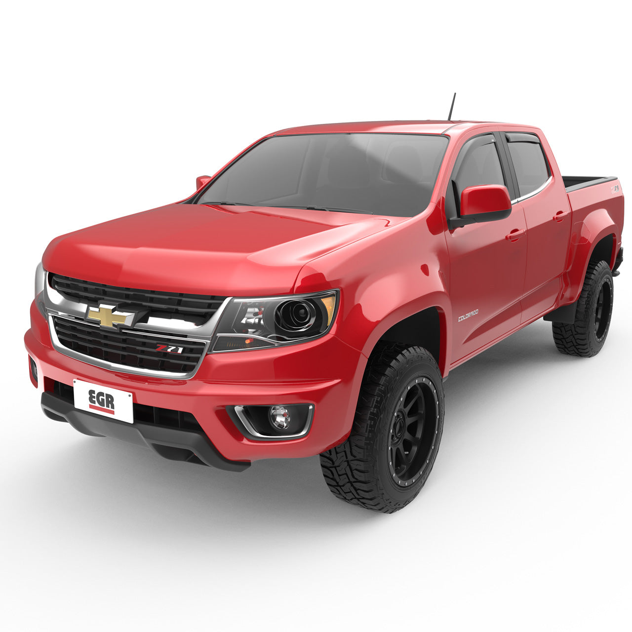 EGR In-channel Window Visors - Front & Rear Set Dark Smoke Crew Cab - 15-22 Chevrolet Colorado & GMC Canyon