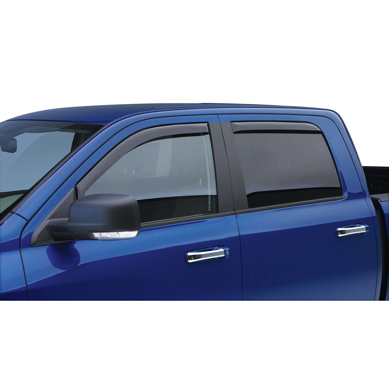 EGR In-channel Window Visors Front & Rear Set Dark Smoke - Extended Cab 07-13 Chevrolet Silverado & GMC Sierra 1500, 2500HD, 3500HD