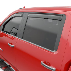 EGR In-channel Window Visors - Front & Rear Set Dark Smoke Crew Cab - 20-24 Chevrolet Silverado & GMC Sierra 2500HD, 3500HD