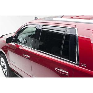 EGR In-channel Window Visors Front & Rear Set Dark Smoke - 15-20 Chevrolet Tahoe & GMC Yukon