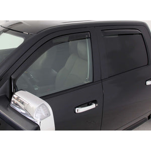 EGR In-channel Window Visors - Front & Rear Set Dark Smoke Extended Cab - 11-18 Ram 1500 19-21 Ram 1500 Classic 09-10 Dodge Ram 1500