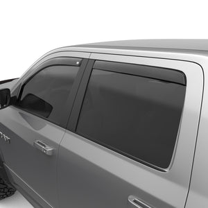 EGR In-channel Window Visors - Front & Rear Set Dark Smoke Crew Cab - 09-18 Dodge Ram 1500 11-18 Ram 2500