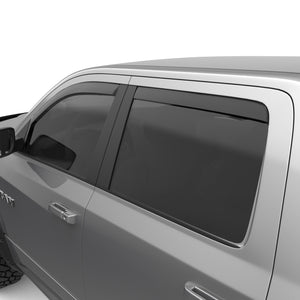 EGR In-channel Window Visors - Front & Rear Set Matte Black Crew Cab - 09-18 Dodge Ram 1500 11-18 Ram 2500