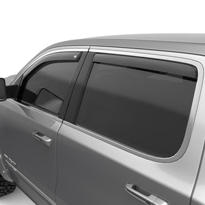 EGR In-channel Window Visors - Front & Rear Set Dark Smoke Extended Cab - 19-23 Ram 1500