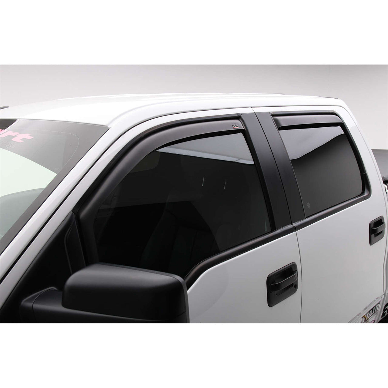 EGR In-channel Window Visors - Front & Rear Set Matte Black Crew Cab - 09-14 Ford F-150