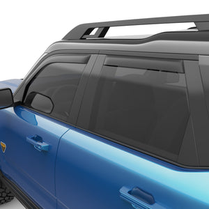 EGR In-channel Window Visors - Front & Rear Set Matte Black - 21-23 Ford Bronco Sport