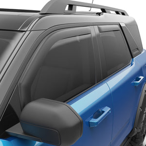 EGR In-channel Window Visors - Front & Rear Set Matte Black - 21-23 Ford Bronco Sport