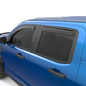EGR In-channel Window Visors - Front & Rear Set Dark Smoke Crew Cab Cab - 22+ Ford Maverick
