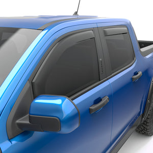 EGR In-channel Window Visors - Front & Rear Set Matte Black Crew Cab Cab - 22+ Ford Maverick