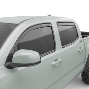 EGR In-channel Window Visors - Front & Rear Set Dark Smoke Crew Cab - 16-23 Toyota Tacoma
