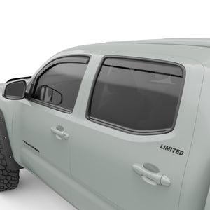EGR In-channel Window Visors - Front & Rear Set Matte Black Crew Cab - 16-23 Toyota Tacoma