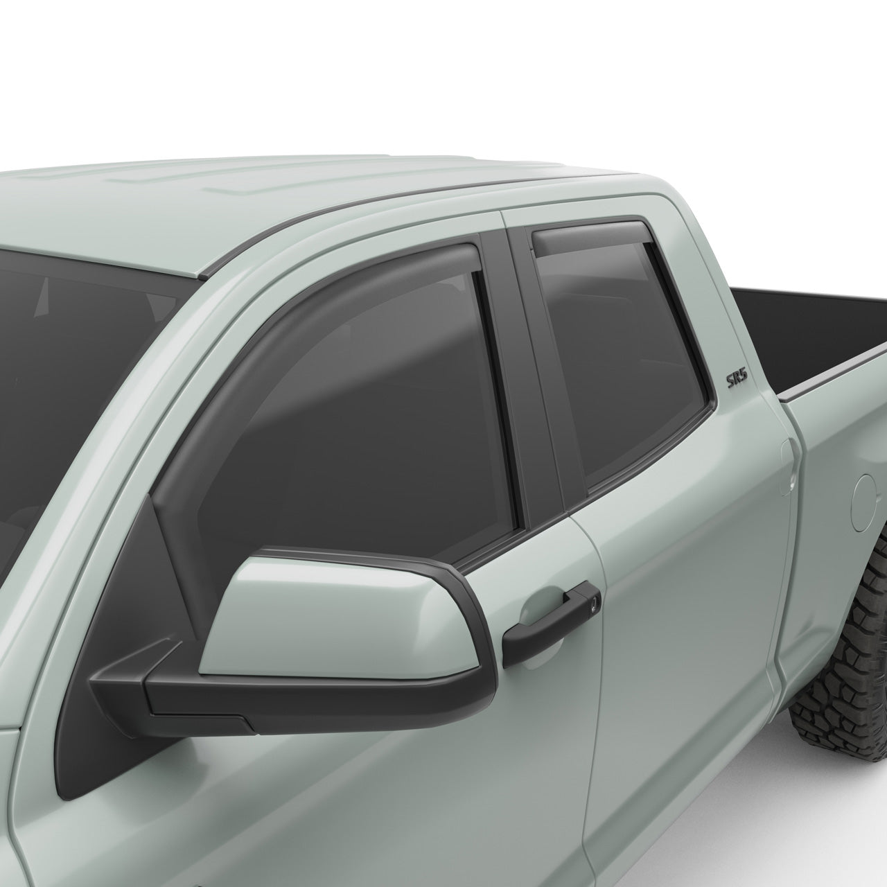 EGR In-channel Window Visors - Front & Rear Set Matte Black Crew Cab - 07-21 Toyota Tundra