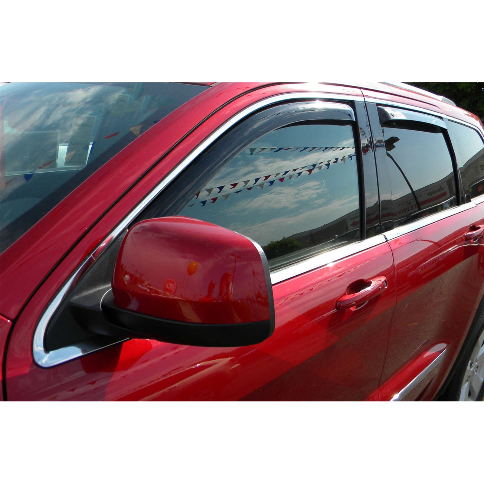 EGR In-channel Window Visors Front & Rear Set Dark Smoke - 11-22 Jeep Grand Cherokee Classic