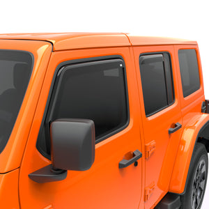EGR In-channel Window Visors Front & Rear Set Dark Smoke - 20-23 Jeep Gladiator