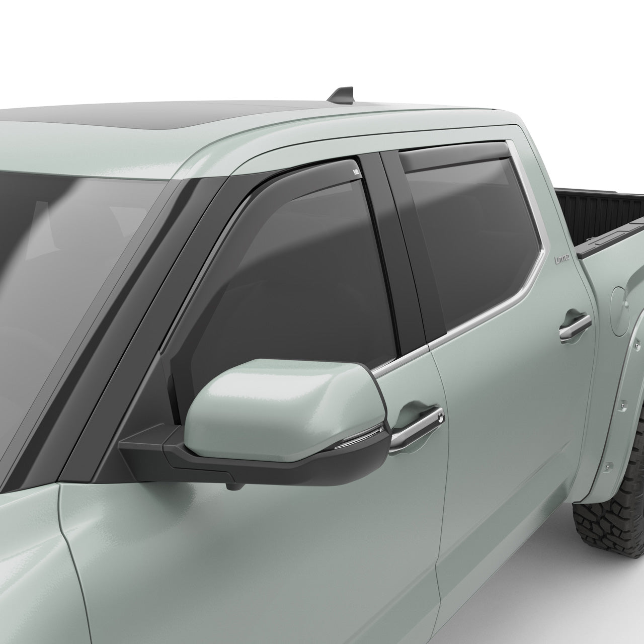 EGR In-channel Window Visors - Front & Rear Set Dark Smoke - 2022+ Toyota Tundra