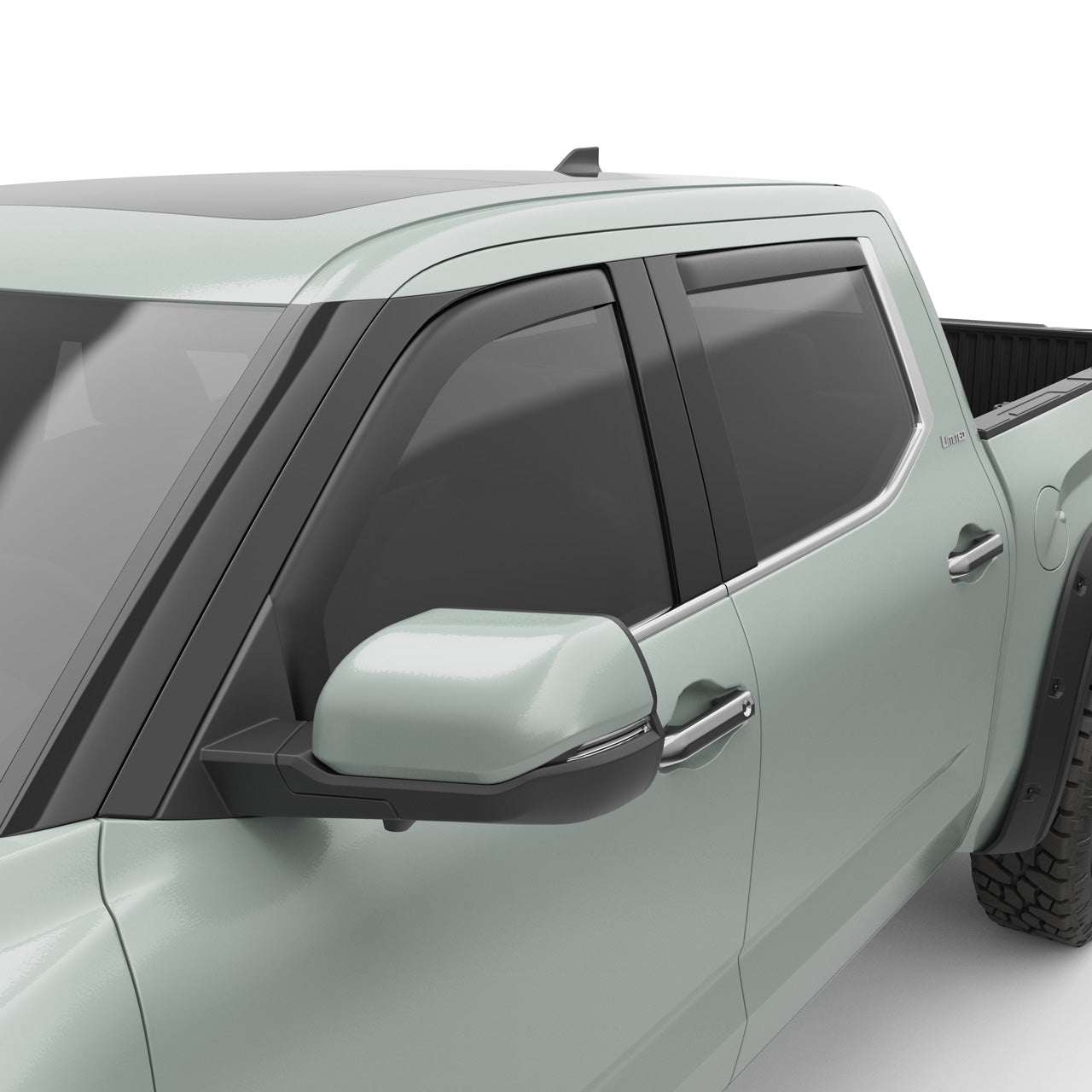 EGR In-channel Window Visors - Front & Rear Set Matte Black - 2022+ Toyota Tundra