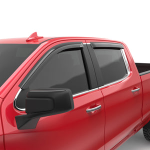 EGR Tape-on Window Visors Front & Rear Set Dark Smoke Crew Cab - 19-23 Chevrolet Silverado 1500