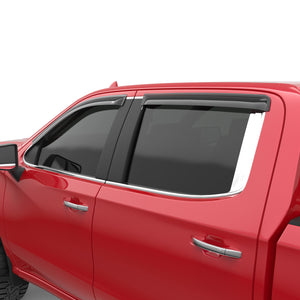 EGR Tape-on Window Visors Front & Rear Set Dark Smoke Extended Cab - 19-23 Chevrolet Silverado 1500