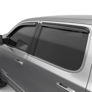 EGR Tape-on Window Visors Front & Rear Set Dark Smoke Crew Cab - 19-23 Ram 1500