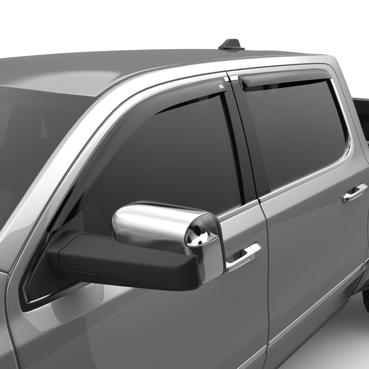 EGR Tape-on Window Visors Front & Rear Set Dark Smoke Crew Cab - 19-23 Ram 1500