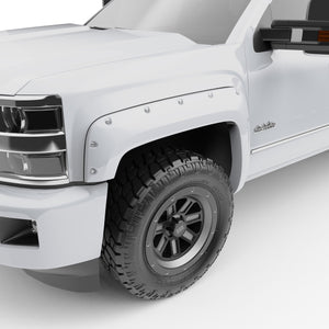 EGR Traditional Bolt-on look Fender Flares - 14-18 Chevrolet Silverado 1500 15-19 Chevrolet Silverado 2500HD & 3500HD Painted to Code - Summit White set of 4