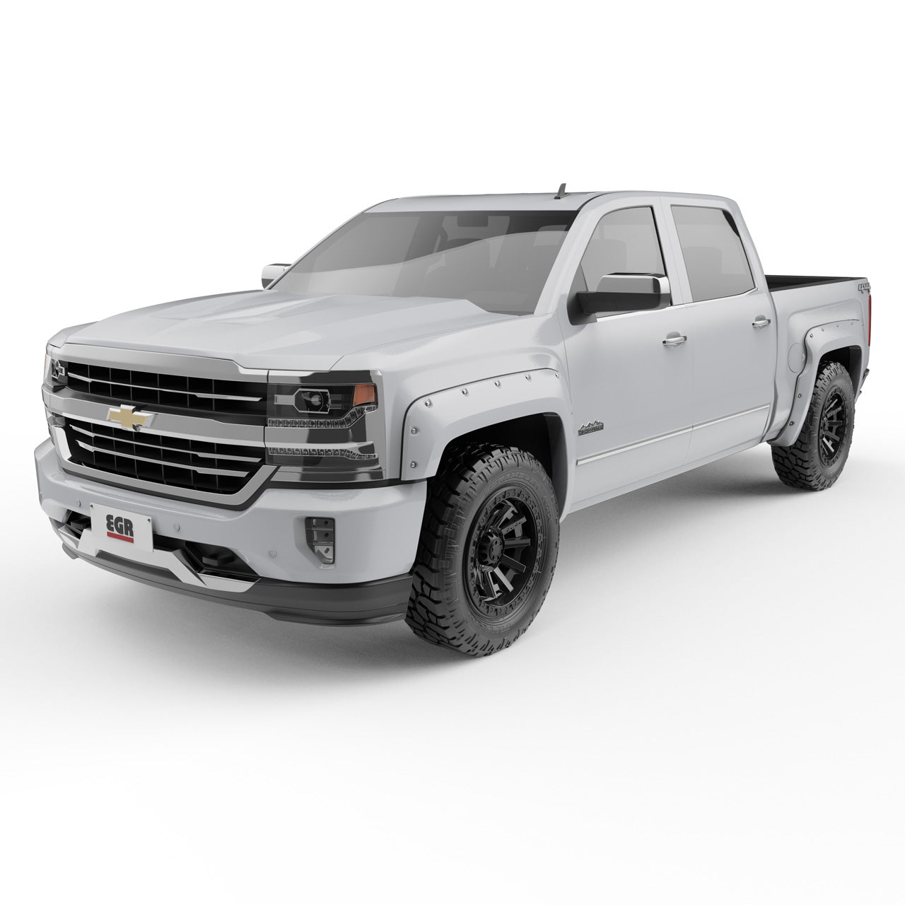 EGR Traditional Bolt-on look Fender Flares - 14-18 Chevrolet Silverado 1500 Short Box Only Painted to Code Summit White set of 4