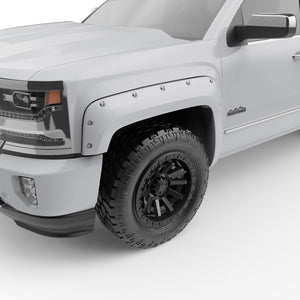 EGR Traditional Bolt-on look Fender Flares - 14-18 Chevrolet Silverado 1500 Short Box Only Painted to Code Summit White set of 4