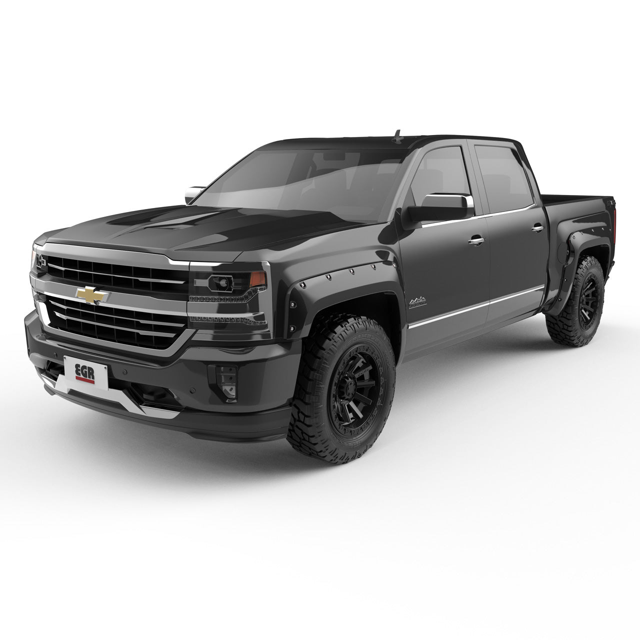EGR Traditional Bolt-on look Fender Flares - 14-18 Chevrolet Silverado 1500 Short Box Only Painted to Code Black set of 4