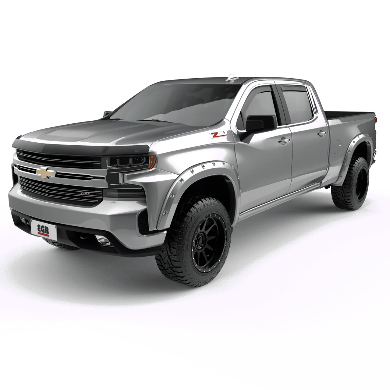 EGR Traditional Bolt-on look Fender Flares - 19-22 Chevrolet Silverado 1500 Painted to Code Silver Metallic set of 4