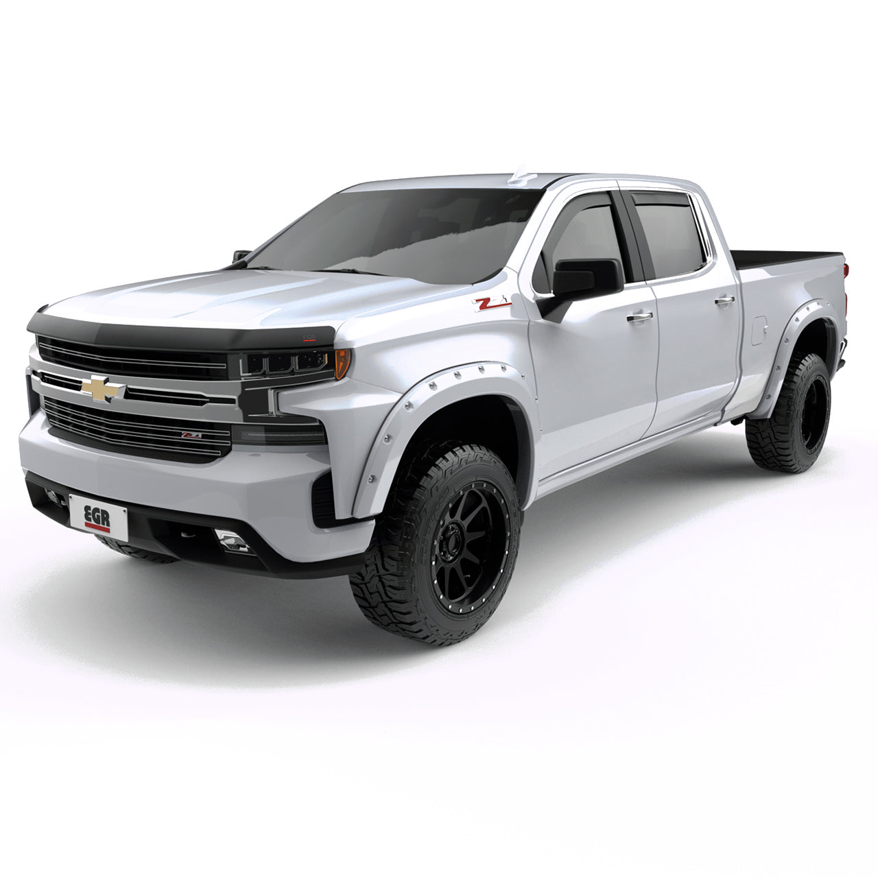 EGR Traditional Bolt-on look Fender Flares - 19-22 Chevrolet Silverado 1500 Painted to Code Summit White set of 4