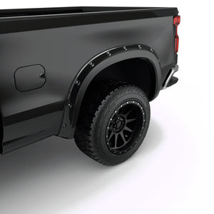 EGR Traditional Bolt-on look Fender Flares - 19-22 Chevrolet Silverado 1500 Painted to Code Black set of 4