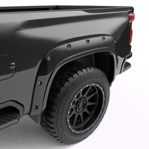 EGR Traditional Bolt-on look Fender Flares - 20-23 Chevrolet Silverado 2500HD & 3500HD Painted to Code Black set of 4