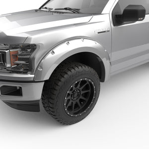 EGR Traditional Bolt-on look Fender Flares - 15-17 Ford F-150 non-Raptor Painted to Code Ingot Silver set of 4