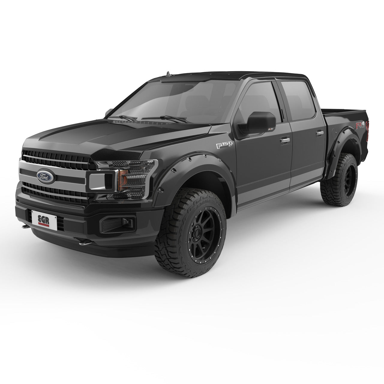 EGR Traditional Bolt-on look Fender Flares - 18-20 Ford F-150 non-Raptor Painted to Code Black set of 4