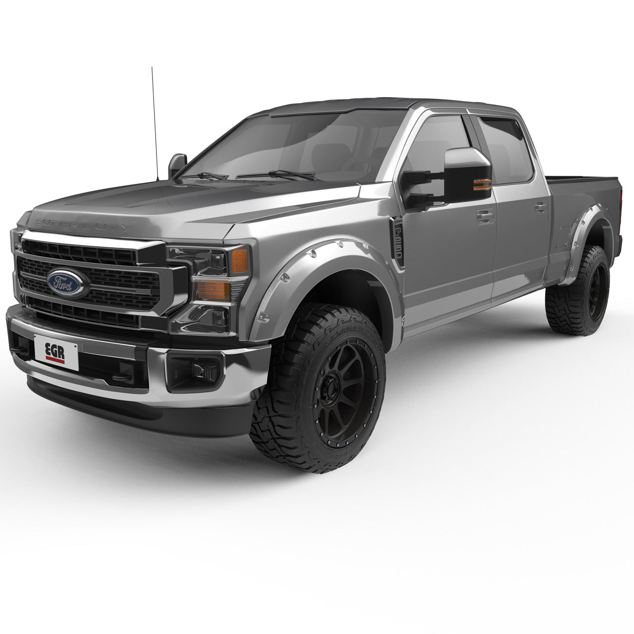 EGR Traditional Bolt-on look Fender Flares - 17-22 Ford F-250 & F-350 Super Duty Painted to Code Ingot Silver set of 4