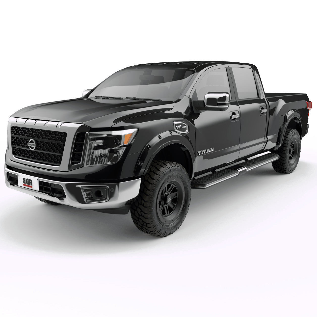EGR Traditional Bolt-on look Fender Flares - 16-23 Nissan Titan PRO4X /XD Painted to Code Black set of 4