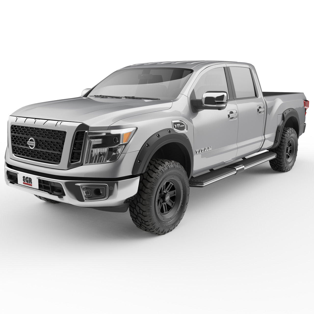 EGR Traditional Bolt-on look Fender Flares - 17-23 Nissan Titan with Fender Badge set of 4