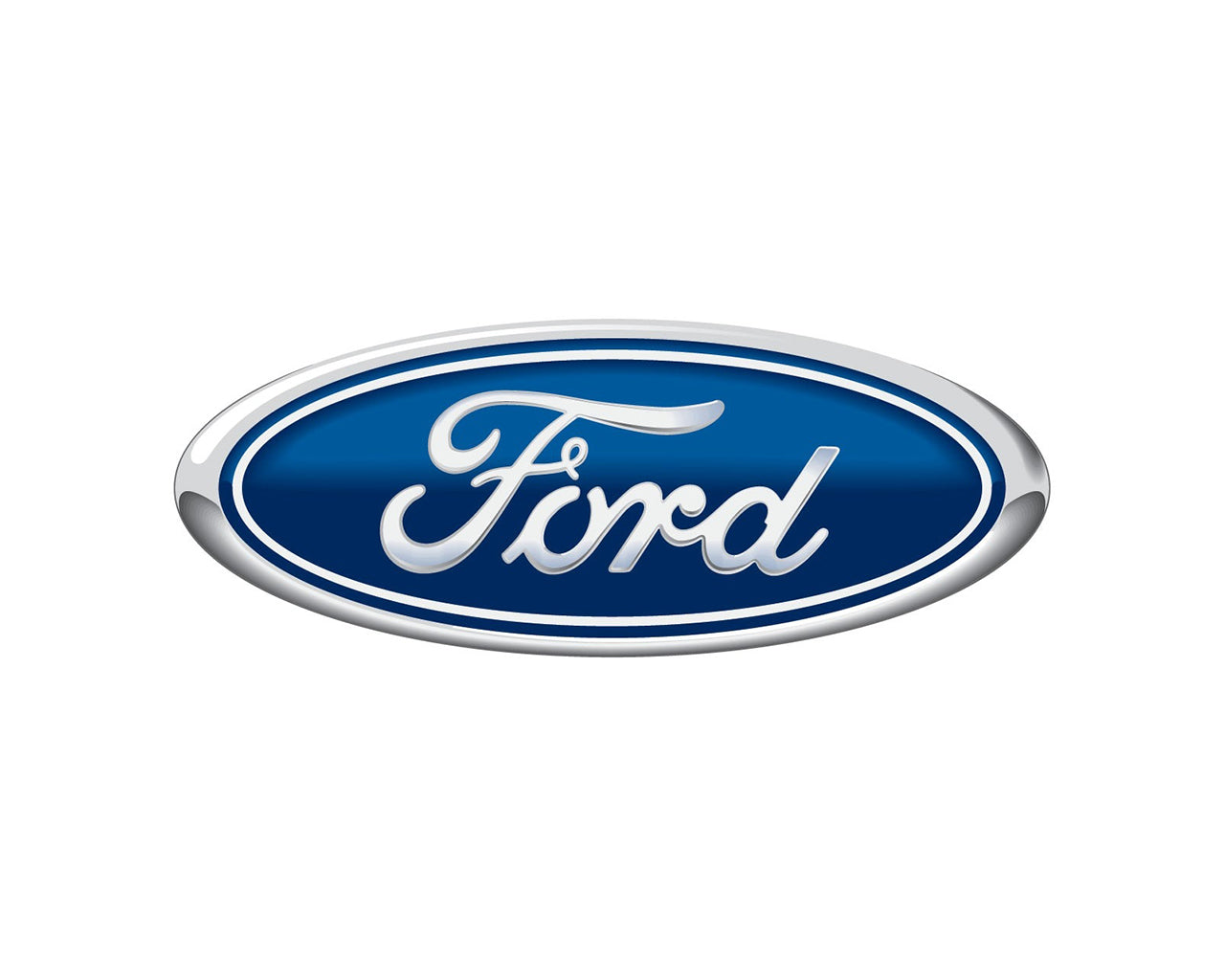 Oval Ford Logo blue and white on white background
