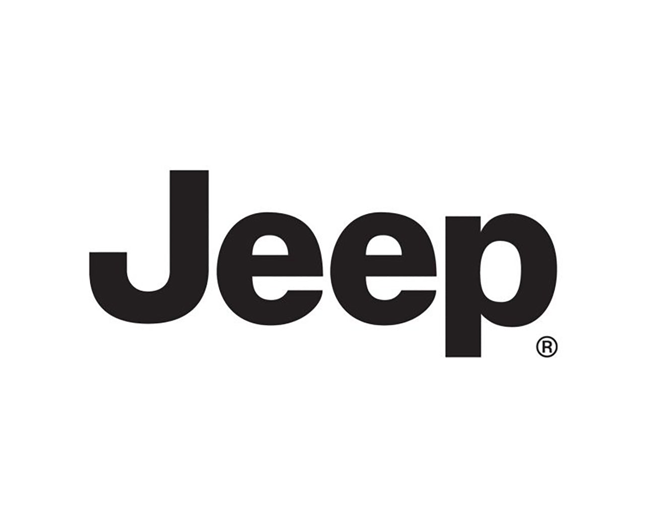 word that says Jeep in all black on white background
