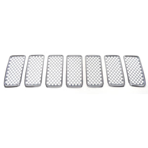 Trim Illusion Mesh Chrome Tape-On Patented Grille Overlay 14-16 Jeep Grand Cherokee Limited/Overland/Summit 7 PCS