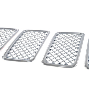 Trim Illusion Mesh Chrome Tape-On Patented Grille Overlay 14-16 Jeep Grand Cherokee Limited/Overland/Summit 7 PCS