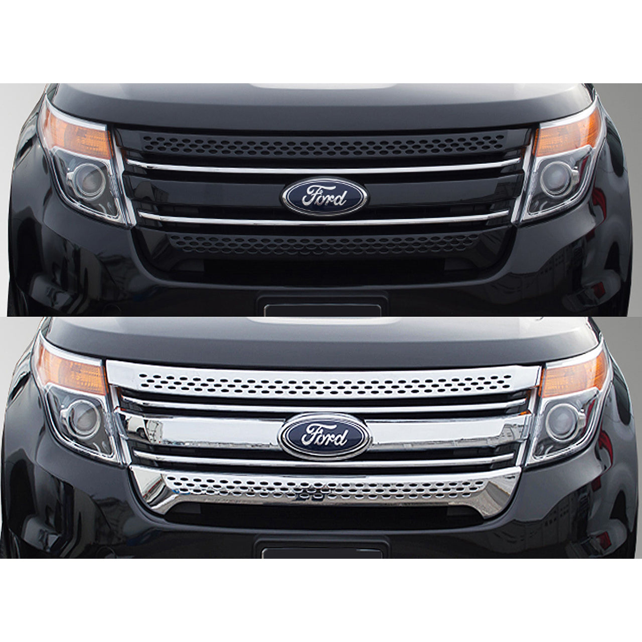 Trim Illusion - Chrome Tape-on Patented Grille Overlay 11-15 Ford Explorer Base/XLT/Limited 3 PCS