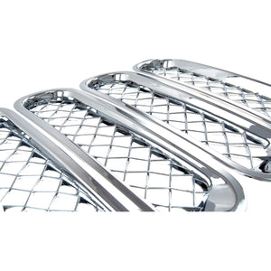 Trim Illusion - Chrome Tape-on Patented Grille Overlay 07-17 Jeep Wrangler, 2018 Jeep Wrangler JK Sport/Sahara/Rubicon/Unlimited Sport 7 PCS Chrome Tape-on Patented Grille Overlay