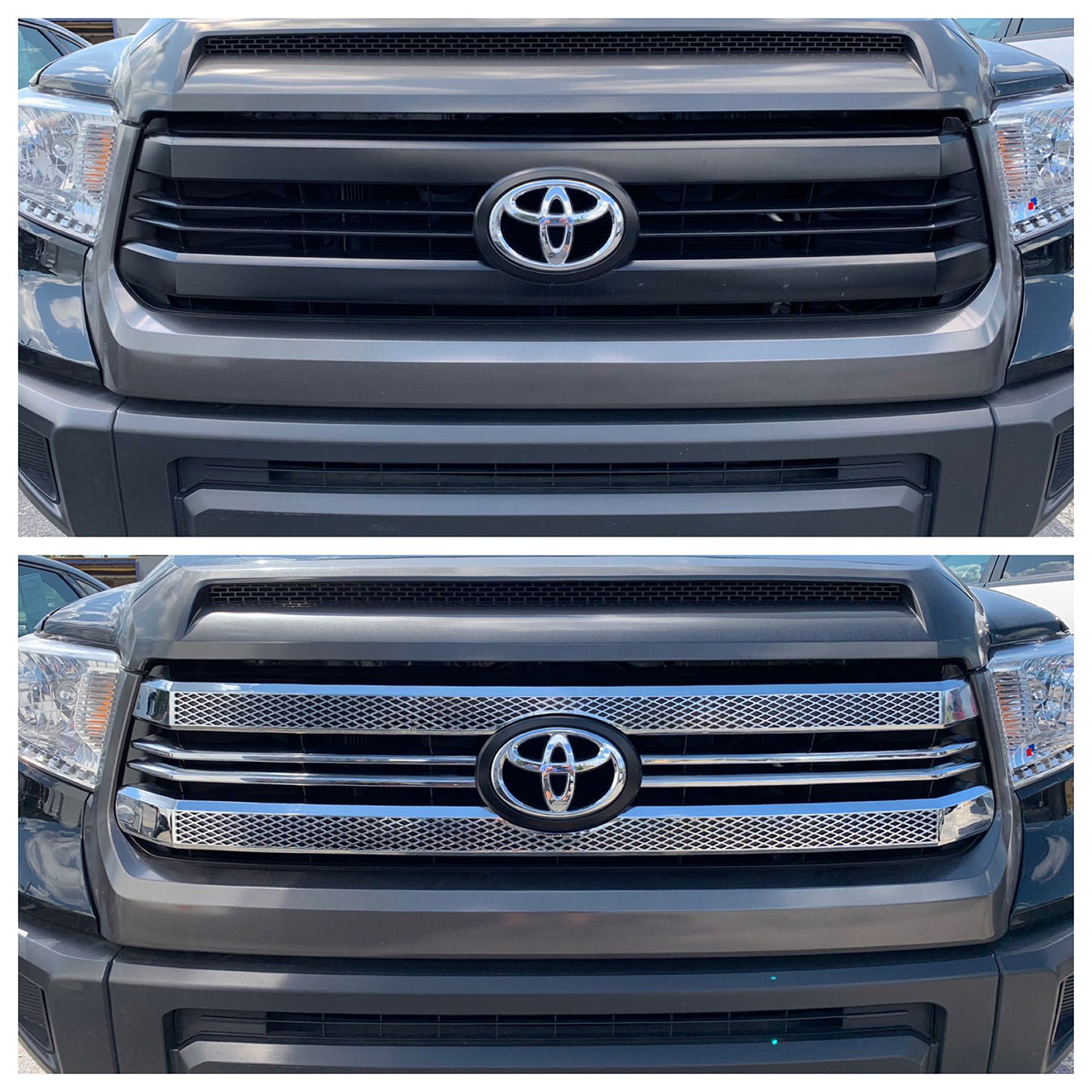 Trim Illusion - Chrome Tape-on Patented Grille Overlay 14-17 Toyota Tundra SR/SR5 6 PCS