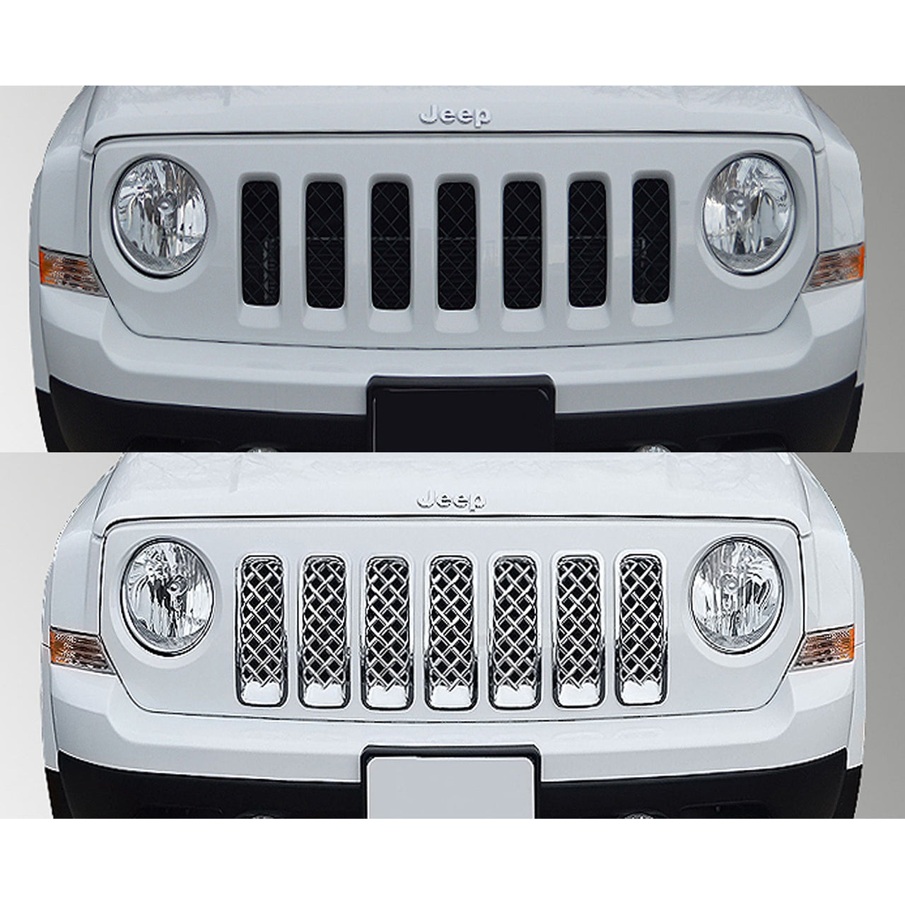 Trim Illusion - Chrome Tape-on Patented Grille Overlay 11-17 Jeep Patriot 7 PCS