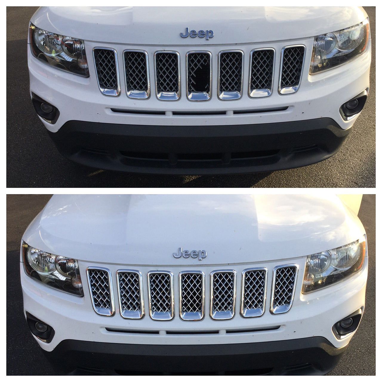 Trim Illusion Mesh Chrome Tape-on Patented Grille Overlay 11-17 Jeep Compass 7 PCS