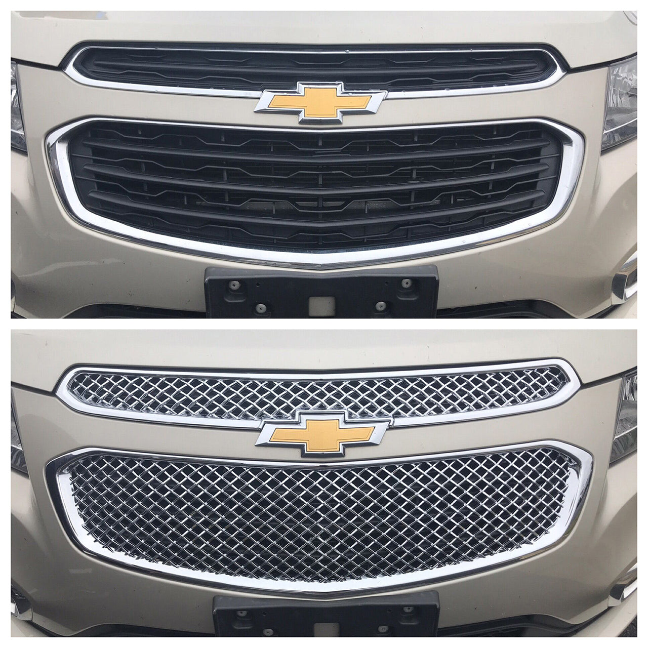 Trim Illusion - Mesh Chrome Tape-on Patented Grille Overlay 15-16 Chevrolet Cruze LS/LT/LTZ 2 PCS