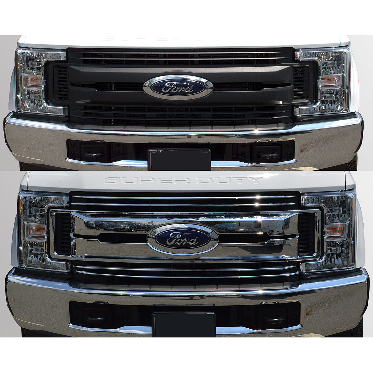 Trim Illusion - Chrome Tape-on Patented Grille Overlay 17-19 Ford F-250 Super Duty/F-350 Super Duty XL/XLT ONLY 5 PCS
