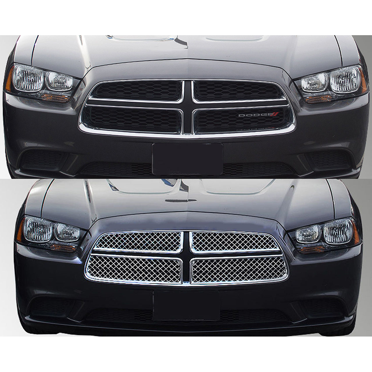 Trim Illusion - Mesh Chrome Tape-on Patented Grille Overlay 11-14 Dodge Charger SE/SXT 4 PCS
